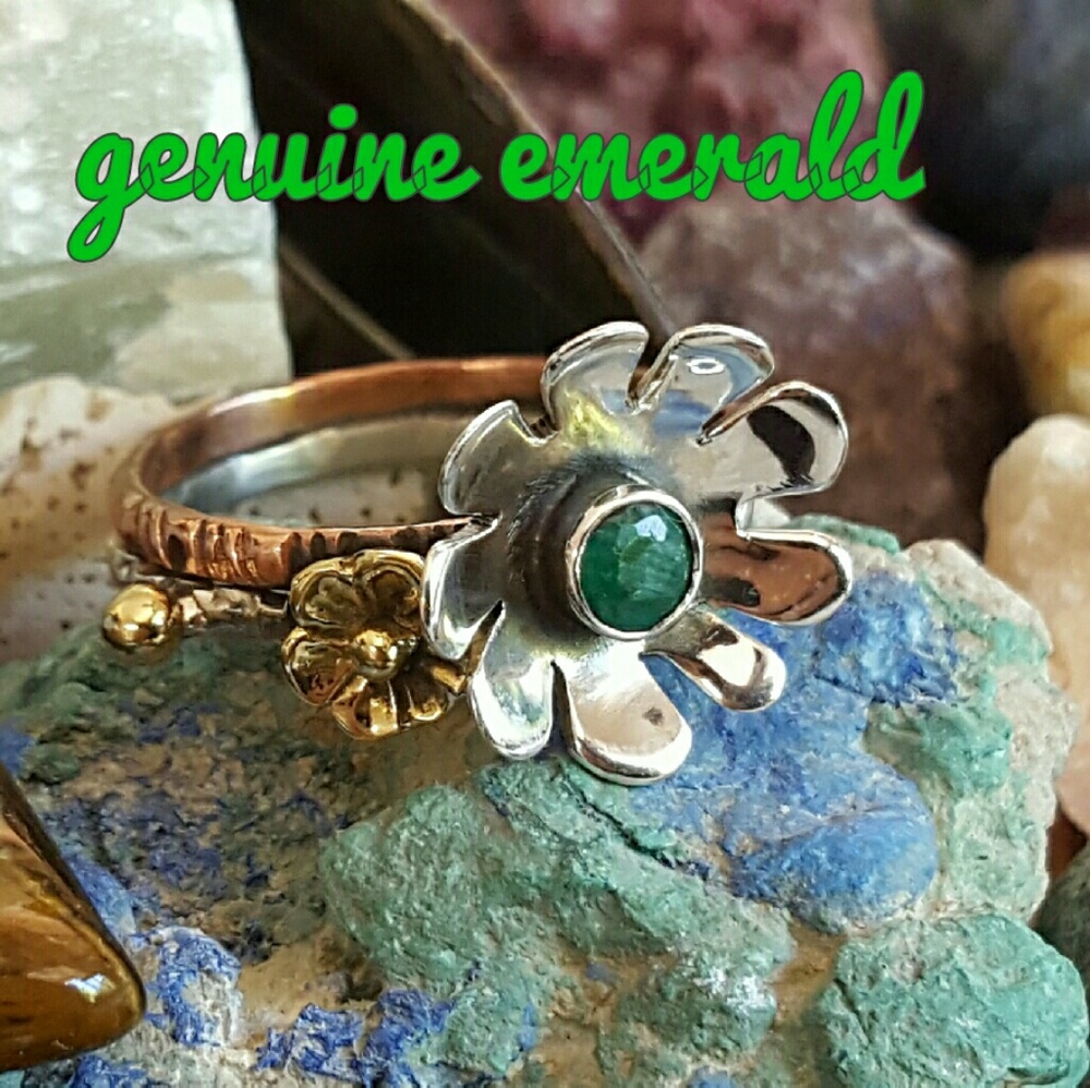 Emerald Ring Sterling Silver